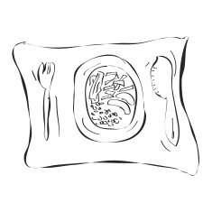 Simple doodle of a dinner plate