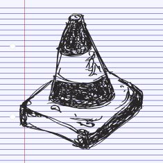Simple doodle of a traffic cone N3