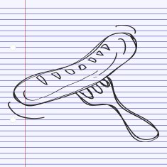 Simple doodle of a sausage on fork