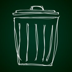 Simple doodle of a rubbish bin N2