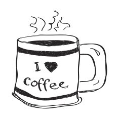 Simple doodle of a coffee mug