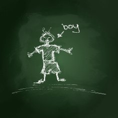 Sketchy drawing of a boy N2