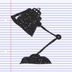 Simple doodle of a desk lamp N2