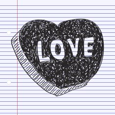 Simple doodle of a love heart N2