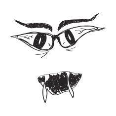 Simple doodle of a scary eyes N3