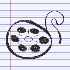 Simple doodle of a film reel N3
