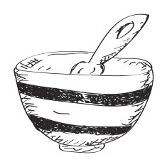 Simple doodle of a bowl