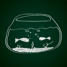 Simple doodle of a goldfish bowl N5