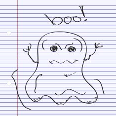 Simple doodle of a ghost N4