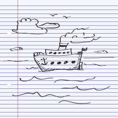 Simple doodle of a ship N4