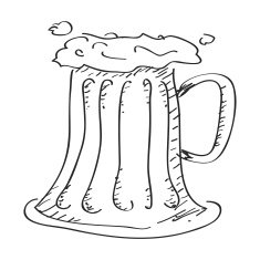 Simple doodle of a beer glass N4
