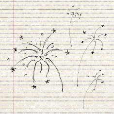 Set of cartoon style fireworks N7