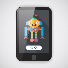 robot concept flat icon with long shadow eps10 N10