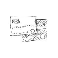 Simple doodle of a bank card N2
