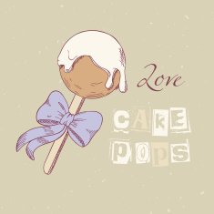 Hand drawn cake pop in vector