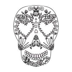 Day of Dead colorful skull with ornament N2