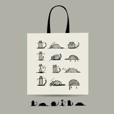 Shopping bag with cats for your design