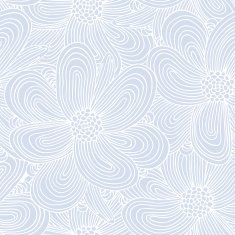 Seamless pattern with doodle flowers silhouettes Hand drawn background