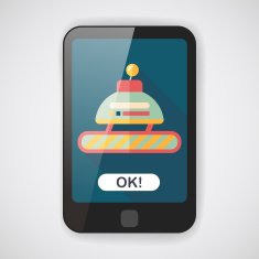 robot concept flat icon with long shadow eps10 N52