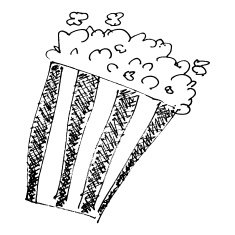 sketch drawing of a bucket popcorn N3