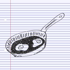 Simple doodle of a frying pan N3