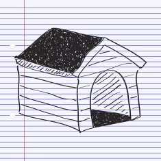 Simple doodle of a dog kennel