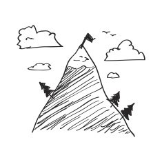 Simple doodle of a mountain N2