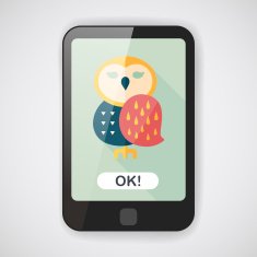 halloween owl flat icon with long shadow eps10