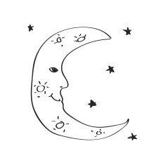 Simple doodle of a moon N2