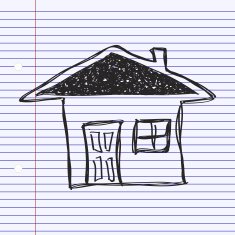 Simple doodle of a house N6