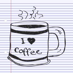 Simple doodle of a coffee mug N2