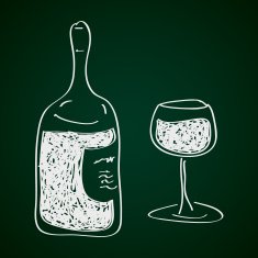 Simple doodle of a bottle wine N2