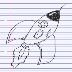 Simple doodle of a rocket N3