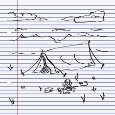 Simple doodle of a tent N2