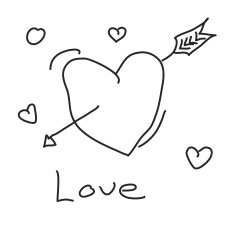 Simple doodle of a love heart N3