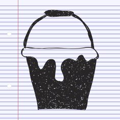 Simple doodle of a paint bucket N3
