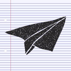 Simple doodle of a paper aeroplane N3