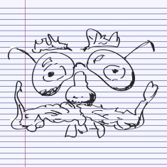 Simple doodle of a funny face N5