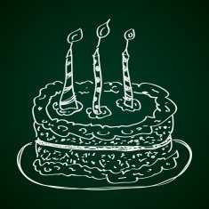 Simple doodle of a cake N6