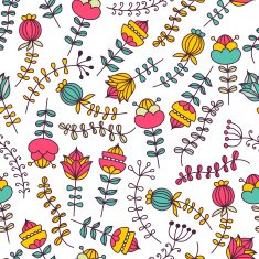 Hand drawn floral seamless vector pattern N2