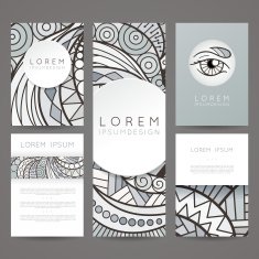 Set of vector design templates Brochures in random colorful style N3