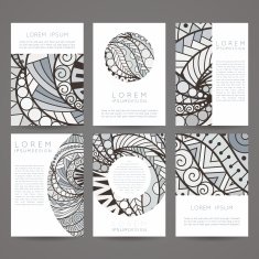 Set of vector design templates Brochures in random colorful style N5