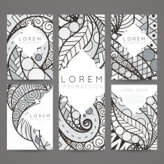 Set of vector design templates Brochures in random colorful style N6