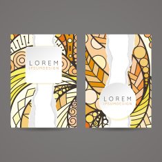 Set of vector design templates Brochures in random colorful style N9