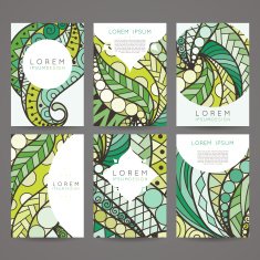 Set of vector design templates Brochures in random colorful style N11
