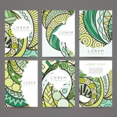 Set of vector design templates Brochures in random colorful style N13
