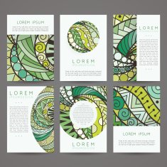 Set of vector design templates Brochures in random colorful style N14