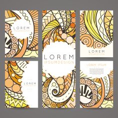 Set of vector design templates Brochures in random colorful style N15