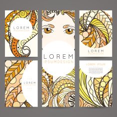 Set of vector design templates Brochures in random colorful style N16