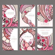 Set of vector design templates Brochures in random colorful style N17